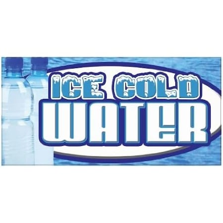 ICE COLD WATER DECAL Sticker Bottled Water Stand Cart Supplies Trailer